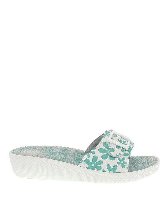 Women's Flat Sandals in Green Color