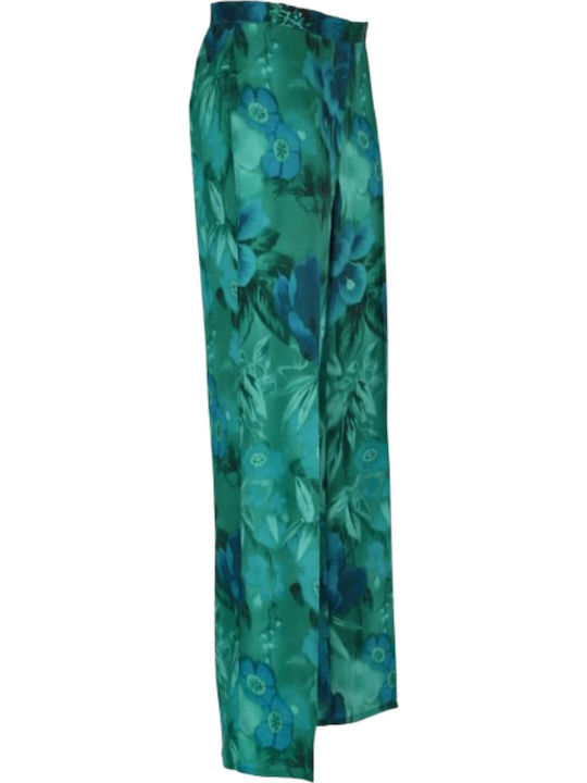 Γυναικείο Υφασμάτινο Παντελόνι Green/blue