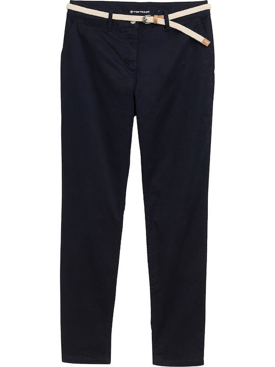 Women's Chino Trousers Cotton Sky Captain Blue