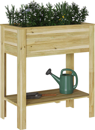 vidaXL Raft pentru ghiveci Lemn Verde / Bej 85bucx46bucx94buccm.