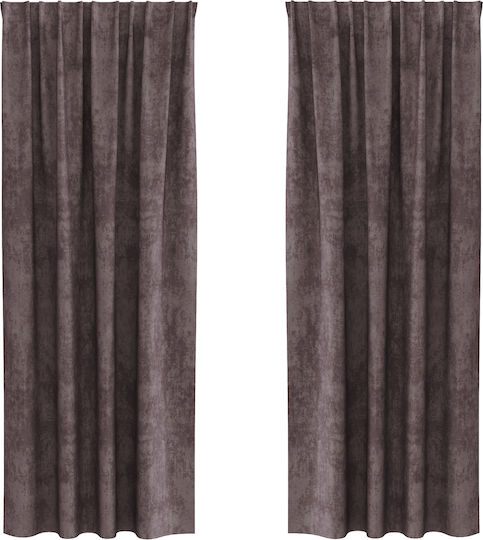 vidaXL Комплект Пердета И Завеси С Копчета Кафяви 140x225см
