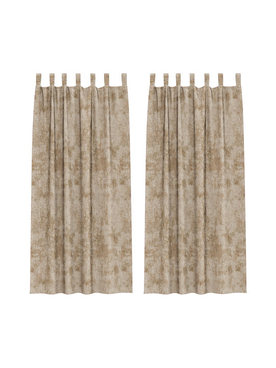 vidaXL Set Window Curtains with Ecru Tab Top 140x225cm
