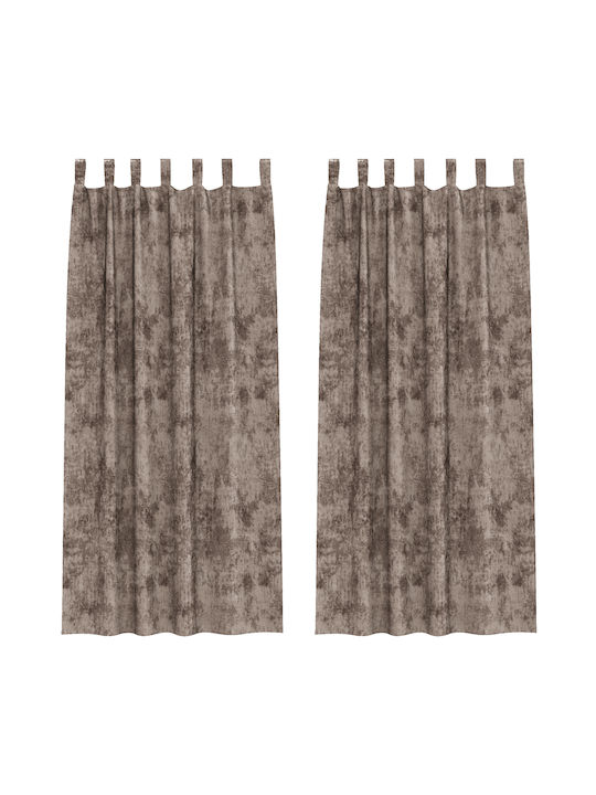 vidaXL vidaXL Window Curtain Set with Tab Top Brown 140x225cm