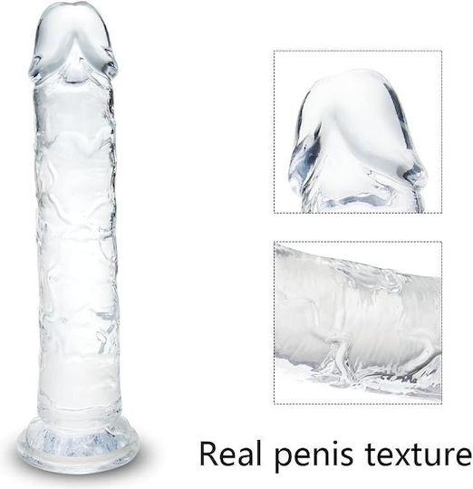 APH Ρεαλιστικό Dildo με Βεντούζα Διάφανο 18cm