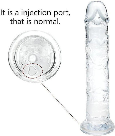 APH Ρεαλιστικό Dildo με Βεντούζα Διάφανο 18cm