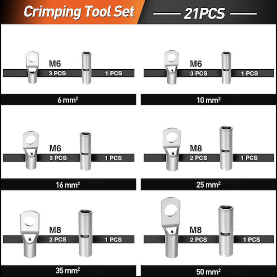 Crimping Pliers Cross-Section Range 6 - 50mm²