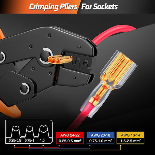 Connector Crimping Pliers Cross-Section Range 0.25 - 2.5mm²