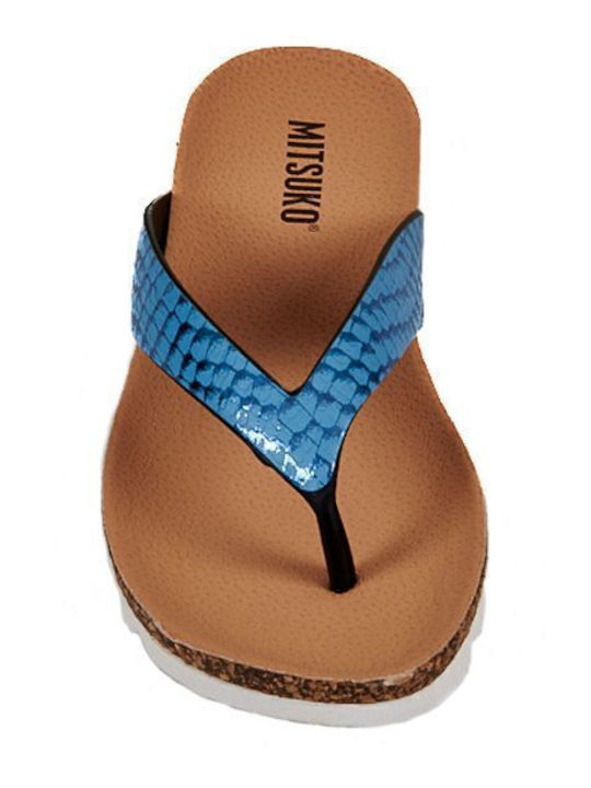 Damen Flache Sandalen Blau