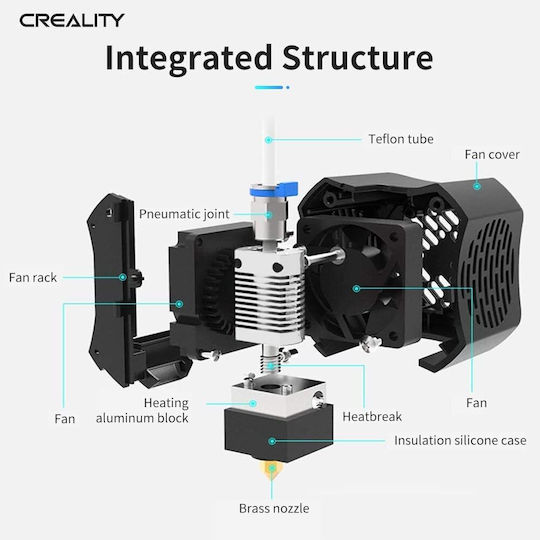Kit Complet Hotend Pentru Imprimantă 3D Ventilator Extruder Capricorn Tub PTFE Termistor Creality Ender 3 Ender 3 Pro Ender 3s