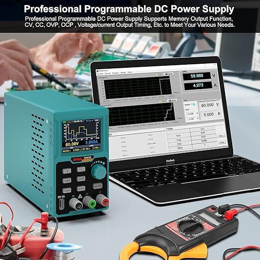 Surse de Alimentare pentru Laborator Programabile 0-60 V 0-5 A Afișaj Led Interfață Usb Control Ventilator Răcire Port Încărcare 5v Protecție La Suprasarcină Ocp Protecție La Tensiune Înaltă Ovp Multifuncțional