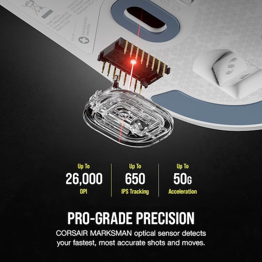 Corsair M75 Air Drahtlos Gaming Gaming Maus 26000 DPI Weiß