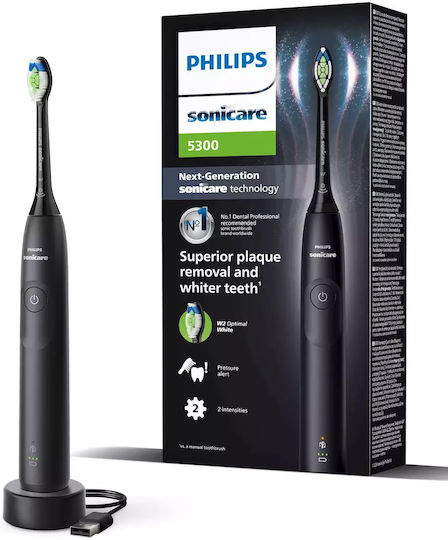 Philips Sonicare 5300 Electric Toothbrush with Pressure Sensor Black
