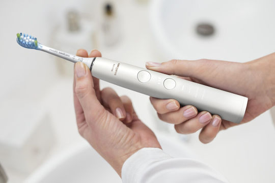 Philips Sonicare DiamondClean 9000 Elektrische Zahnbürste mit Drucksensor Weiß