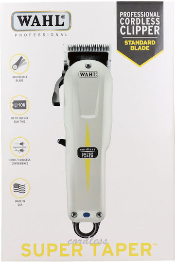Wahl Professional Super Taper Презареждаема Машинка За Подстригване Бяла