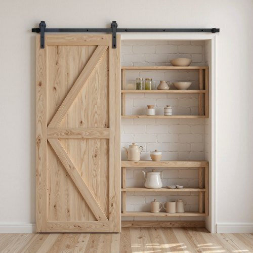 Vevor Μηχανισμός Συρόμενης Ξύλινης Πόρτας 182.88cm Μαύρος