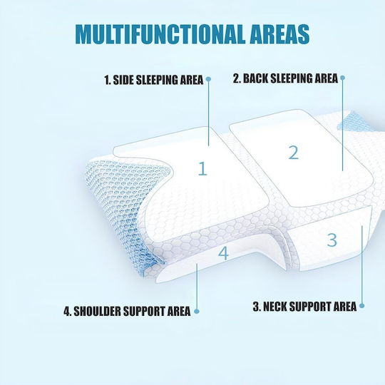 Pernă cu Memory Foam 62x35x11.5cm în culoare Alb