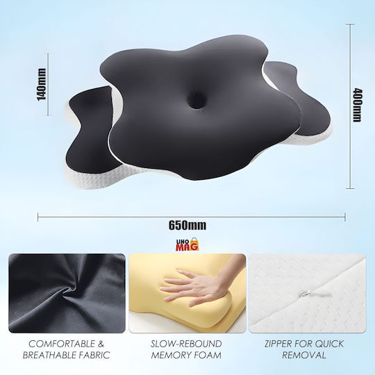 Linomag Orthopädisches Kissen mit Memory Foam 65x40x14cm in Weiß Farbe
