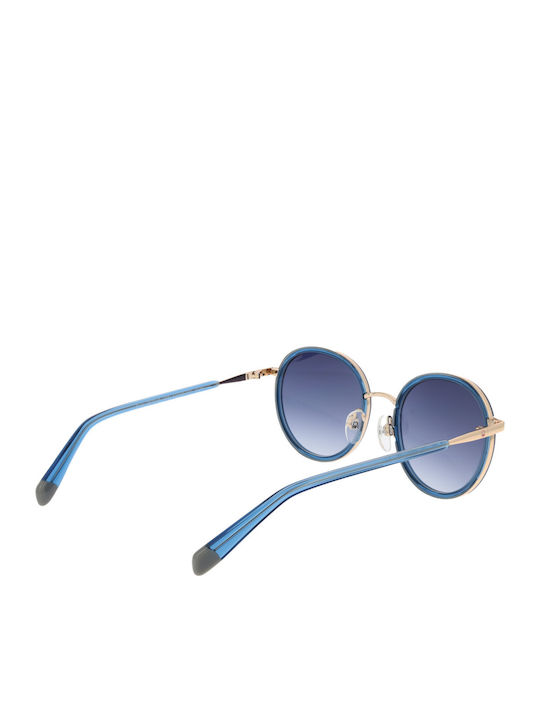 Benetton Women's Sunglasses with Gold Metal Frame and Blue Lens BE7048 285