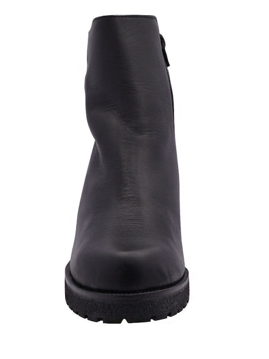 Leather Women's Ankle Boots Black