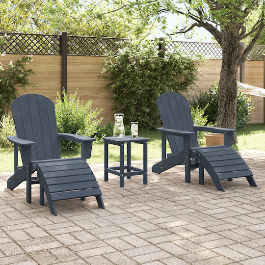 Scaun de exterior Lemn Navy Blue 2buc