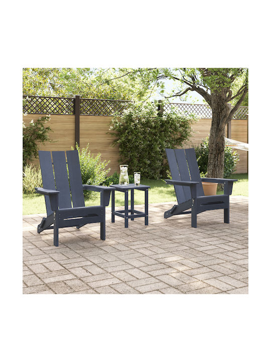 Scaun de exterior Lemn Navy Blue 2buc 74.5x80.5x90cm