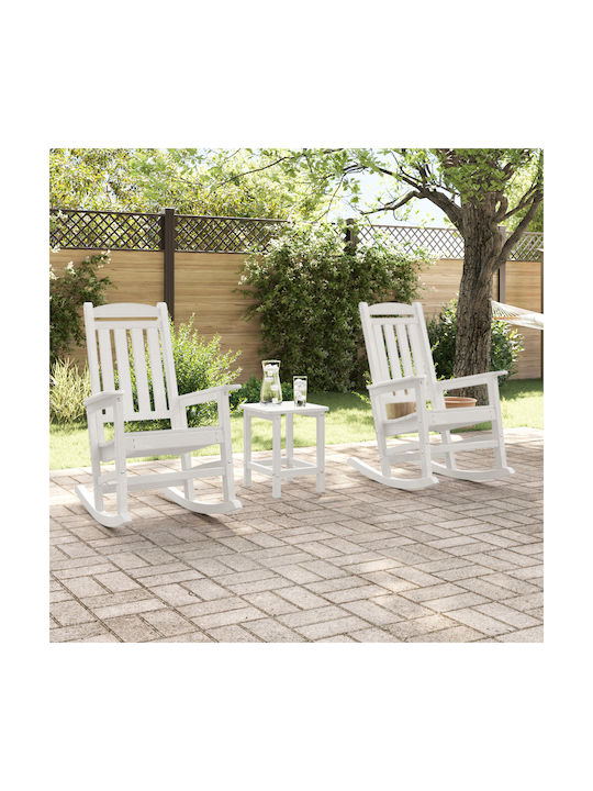 Schaukelstuhl Kunststoff White 2Stück 70x58x107.5εκ.