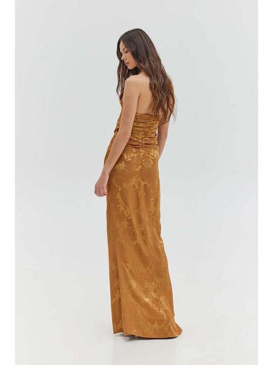 Satin Maxi Skirt Milk Chocolate