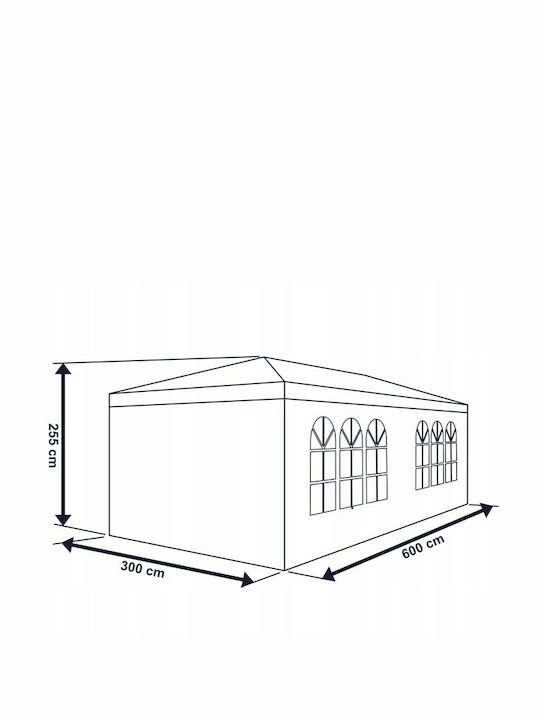 Gazebo Garten Blau 6x3m
