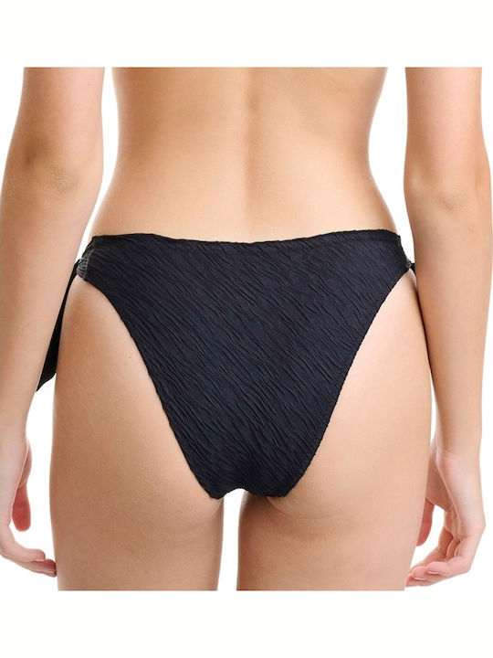 Bikini Slip με Κορδονάκια Μαύρο