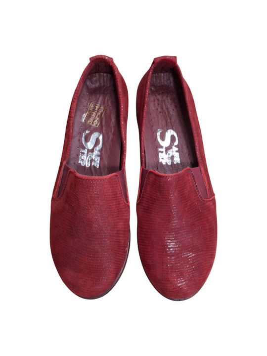 # Leder Damen Mokassins in Rot Farbe