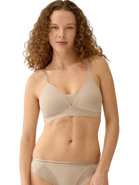 Light Beige Σουτιέν με Ελαφριά Ενίσχυση χωρίς Μπανέλες