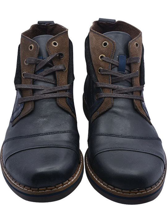 Leder Marineblau Herrenstiefel