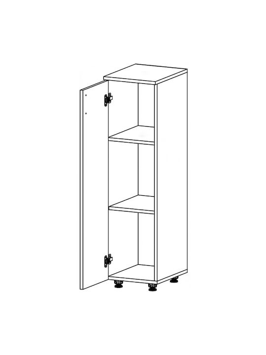 Wohnzimmer Vitrine aus Spanplatte Grau 30x36x111cm