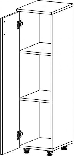 Wohnzimmer Vitrine aus Spanplatte Grau 30x36x111cm