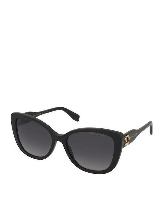 Marc Jacobs Women's Sunglasses with Black Horn-Rimmed Frame and Grey Gradient Lenses MARC 815/S 8079O