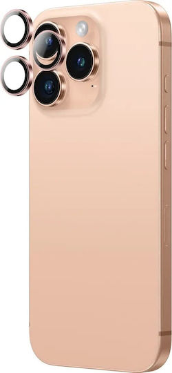 Amazingthing Ar Aluminum 3 Lens Glass Camera Lens Frame for iPhone 16 Pro / 16 Pro Max Rose Gold