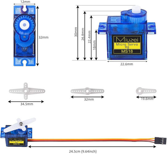 Sg90 9g Kit de Motoare Servo 10 Bucăți 4.8v 6.0v Unghi de Funcționare 0°-180° Piese de Schimb pentru Vehicule RC Robotelicopter Avion