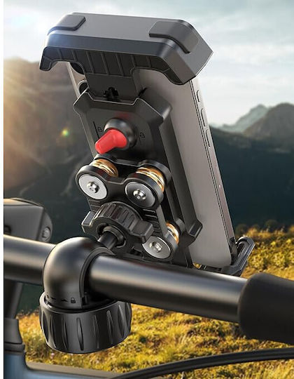 Suport pentru Telefon Mobil Bicicletă Motocicletă Reglabil 360° Rezistent la Șocuri Suporturi Anti-vibrații pentru Smartphone-uri De La 4.7 La 7 Inch Negru