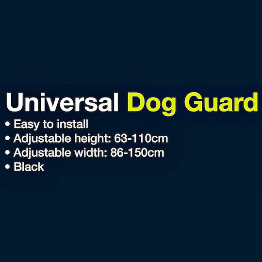 Separator Universal Pentru Câini Pentru Mașină Lățime Reglabilă De La 86 Cm La 150 Cm Înălțime Reglabilă De La 63 Cm La 110 Cm Ușor De Instalare Negru Din Metal