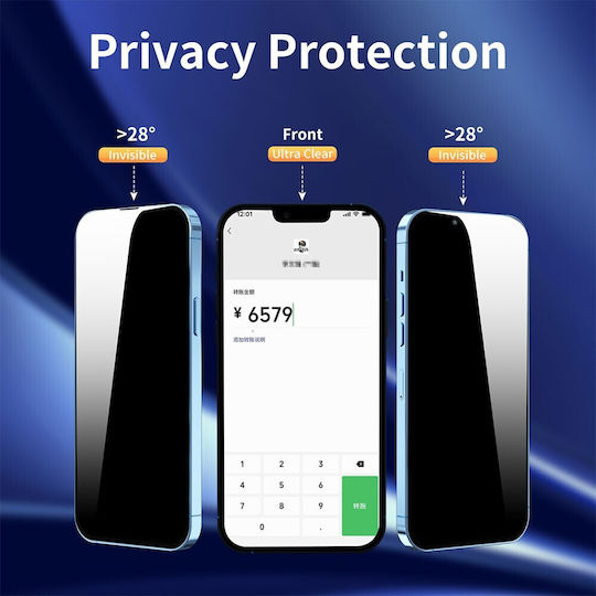 Enkay Privacy Full Face Tempered Glass Μαύρο (iPhone 12 Pro Max)