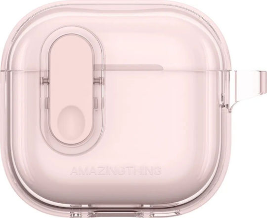 AmazingThing Minimal Case Silicone in Pink color for Apple AirPods 4