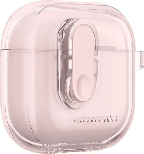 AmazingThing Minimal Case Silicone in Pink color for Apple AirPods 4