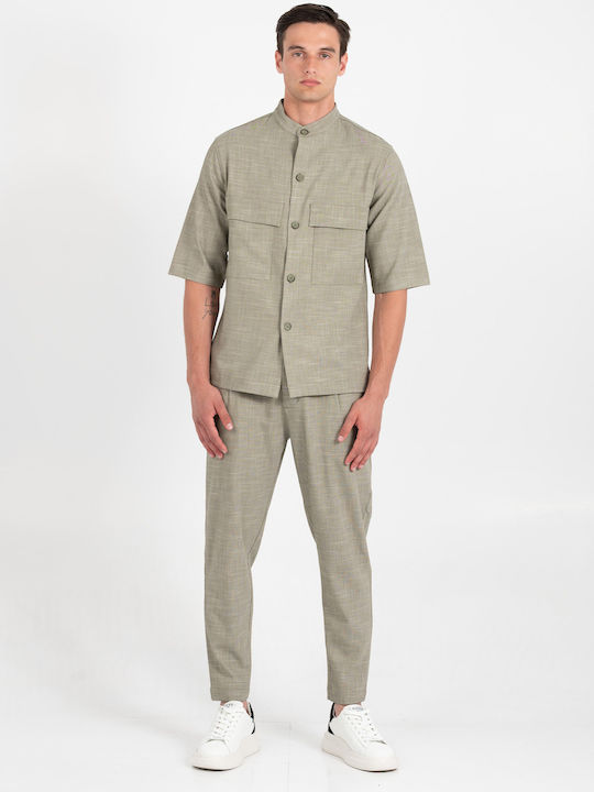 Langärmeliges Overshirt Olive