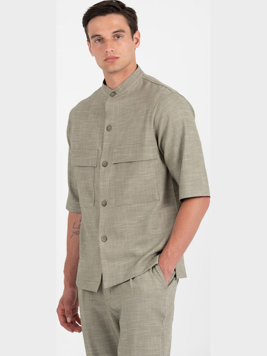 Langärmeliges Overshirt Olive