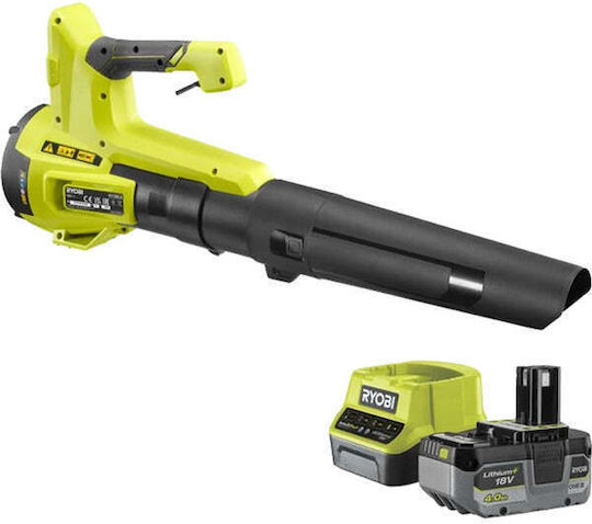 Ryobi Handheld Leaf Blower 18V with 1 Battery 4Ah and Volume Control with Maximum Air Speed 160km/h