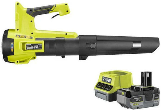 Ryobi Handheld Leaf Blower 18V with 1 Battery 4Ah and Volume Control with Maximum Air Speed 160km/h