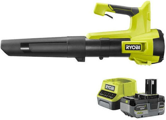 Ryobi Handheld Leaf Blower 18V with 1 Battery 4Ah and Volume Control with Maximum Air Speed 160km/h