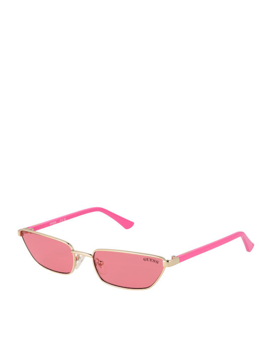 Guess Women's Sunglasses with Gold Metal Frame and Pink Lens GU8285 32S