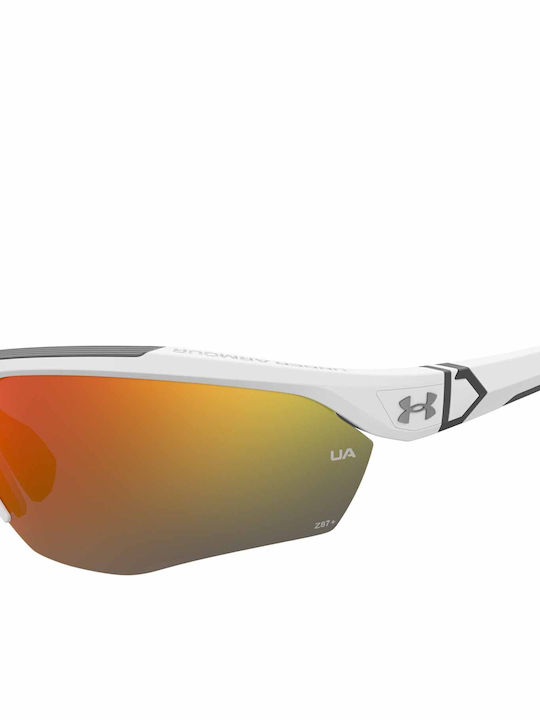 Under Armour Yard Pro Men's Sunglasses with White Plastic Frame and Orange Lens UA YARD PRO 6HT50 99