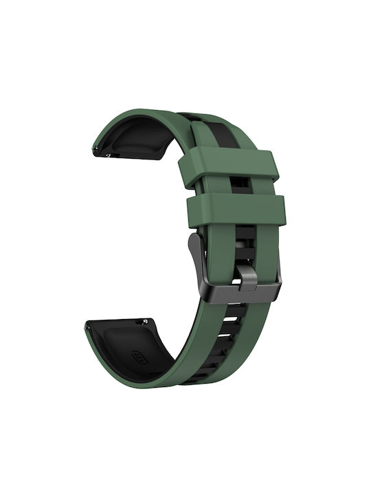 Amazfit Gts 2 Mini 20mm Δίχρωμο Αθλητικό Μπρασελέ Σιλικόνης Λαδί+μαύρο